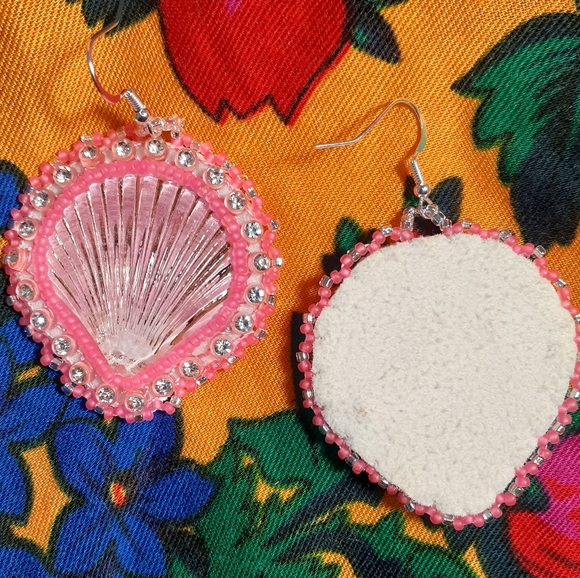 Sea Shell Pink Neon Earrings (Limited Edition) - Picture 2 of 2